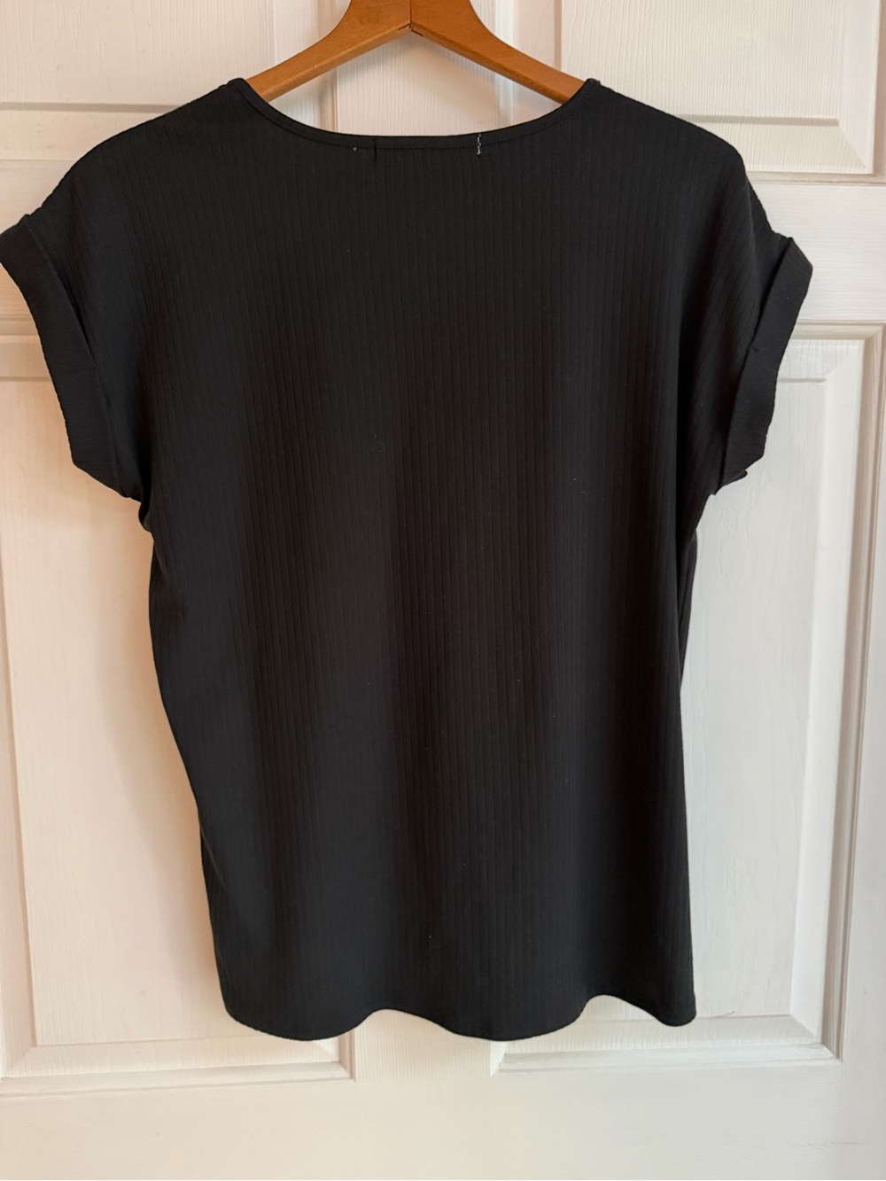 Everyday Black Ribbed Short Sleeve Tee - Picture 3 of 5